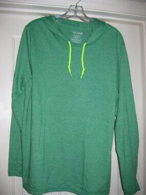 Gildan Large Green Lightweight Long Sleeve Hoodie